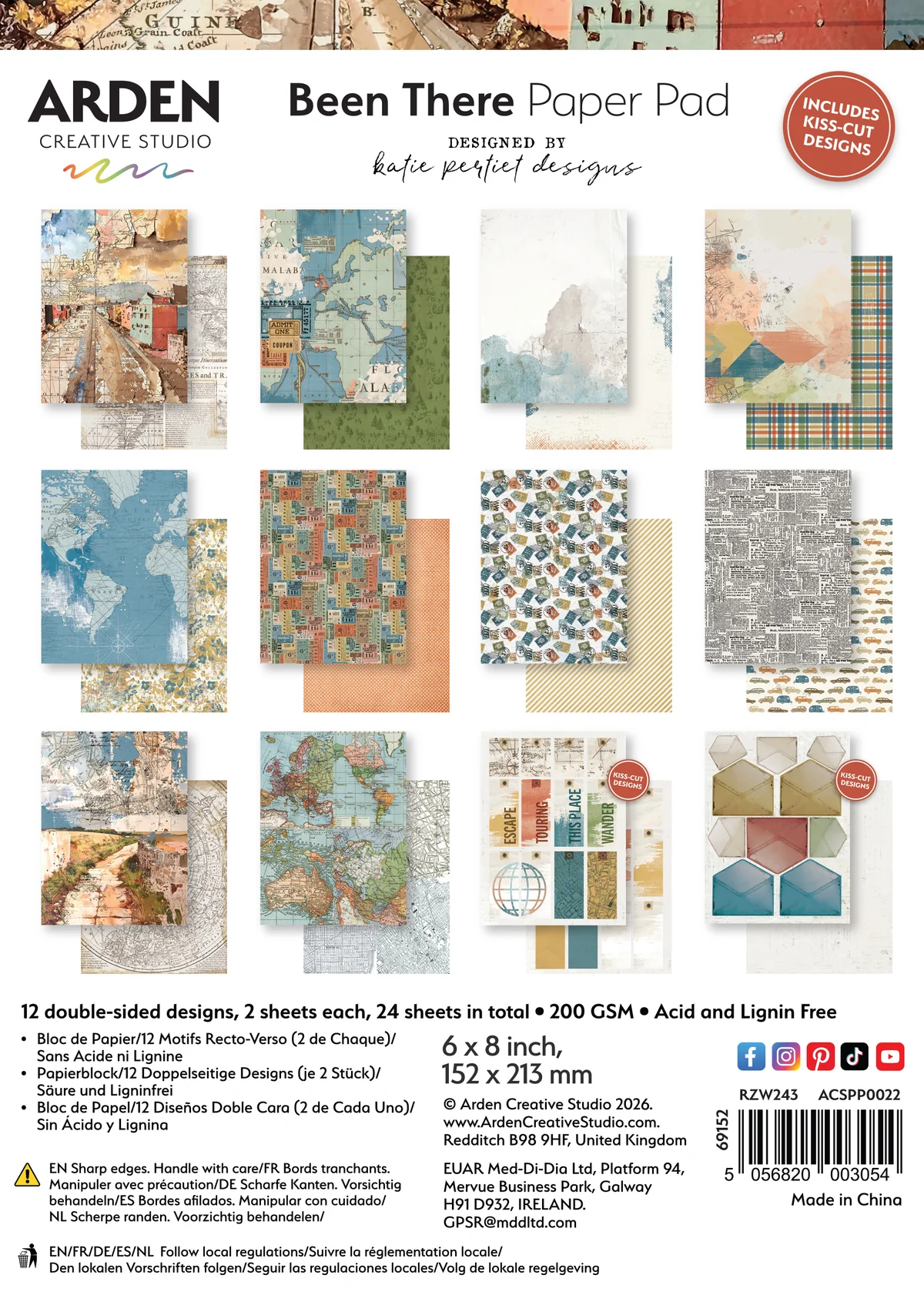 Arden Creative Studio Been There 6” x 8” Paper Pack